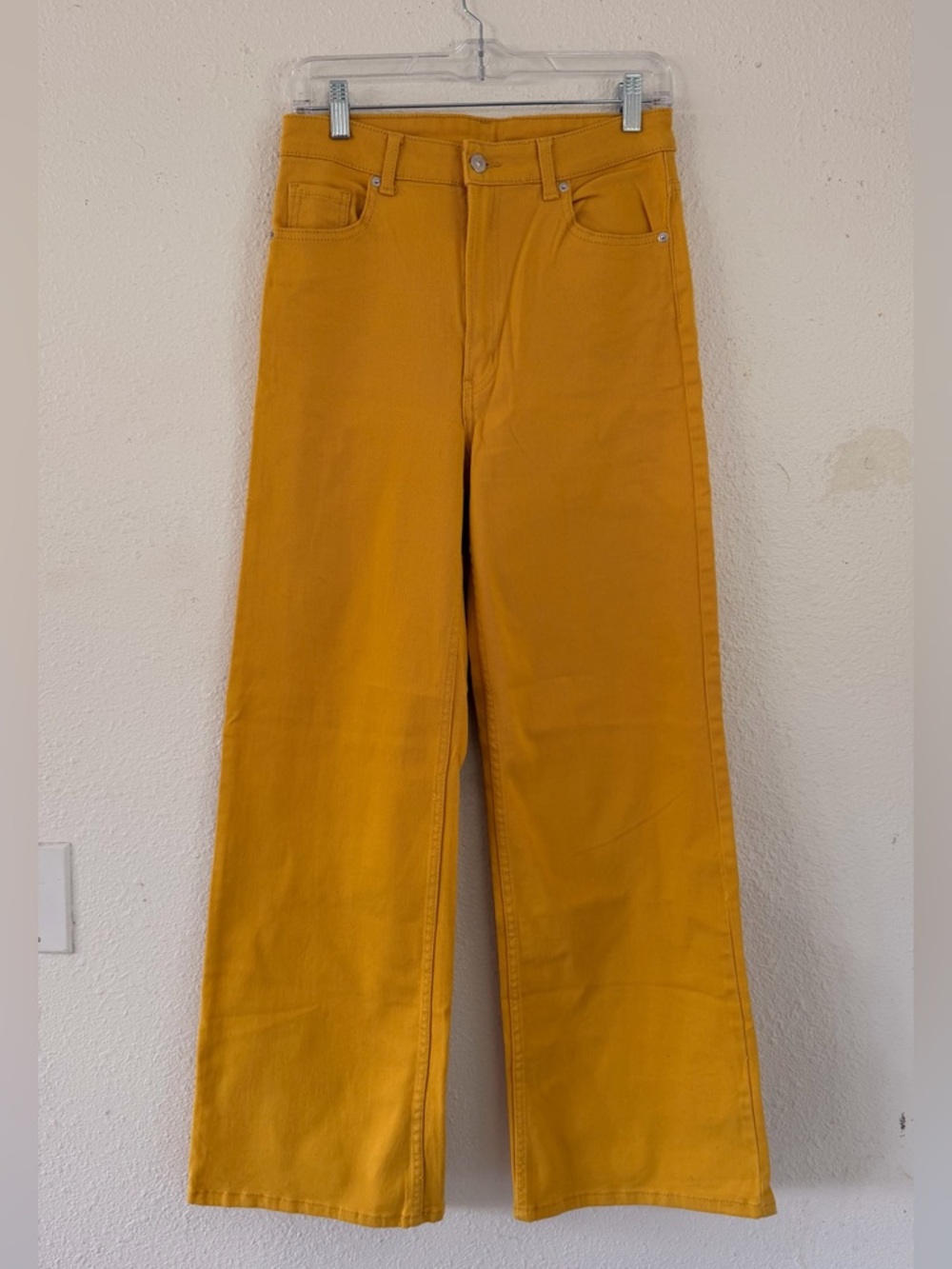 Mustard Yellow Wide-Leg Jeans